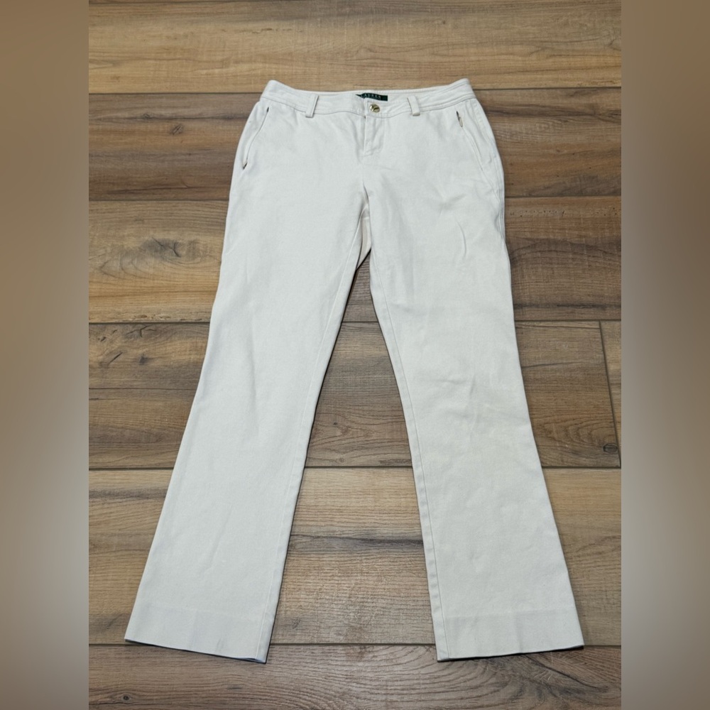 Ralph Lauren Cream Straight Leg Pants